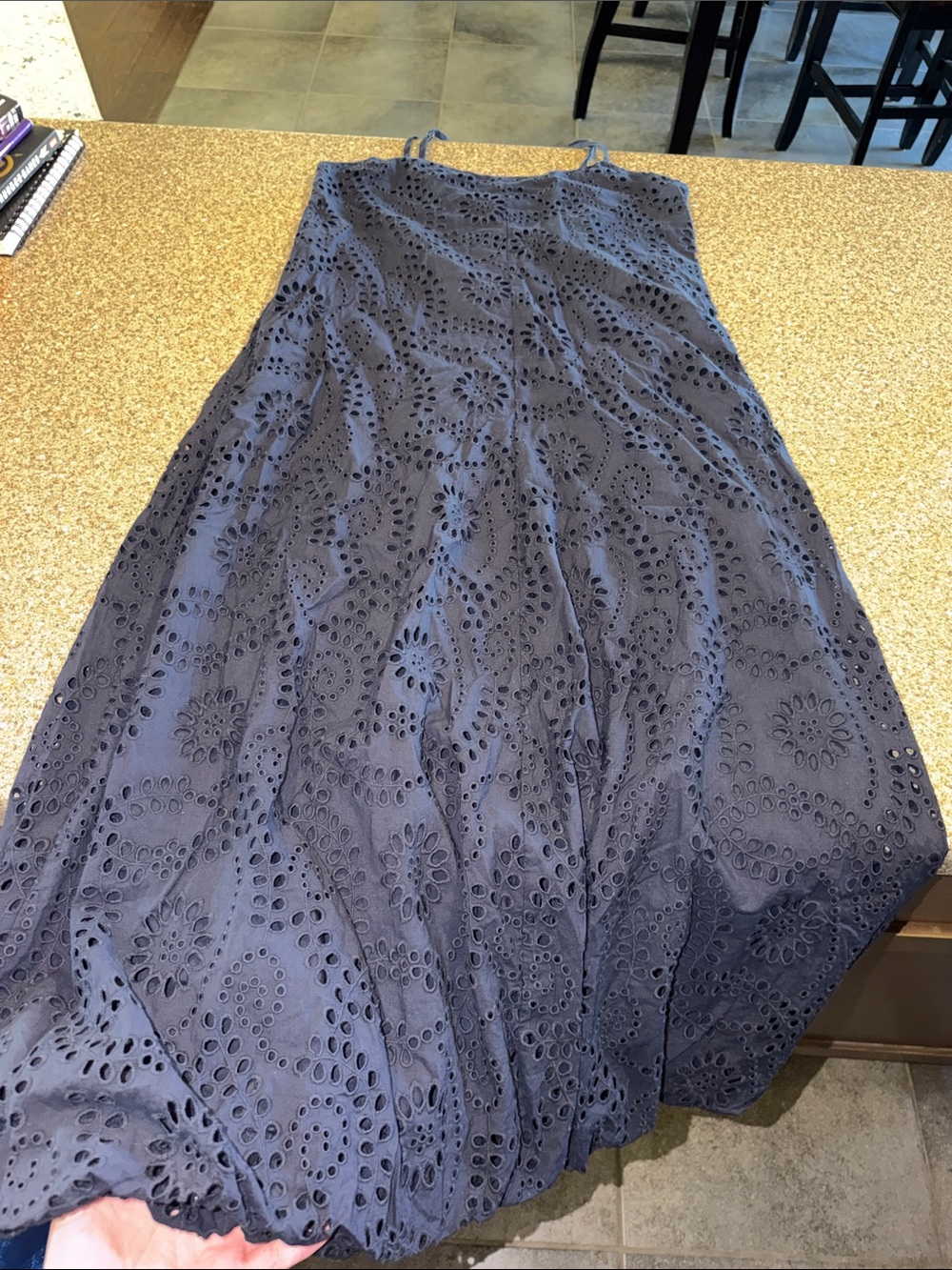 Young Fabulous and Broke Navy Eyelet Bubble Dress